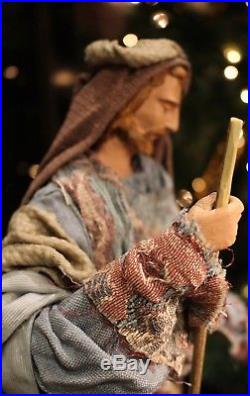 Krippenfiguren Heilige Familie Krippe Maria Josef Jesus 47cm Nativity Stoff NEU