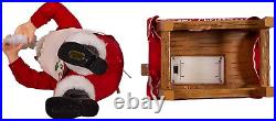 Kurt Adler 10.5-Inch Battery-Operated Fabriche Santa Decorating LED Gingerbread