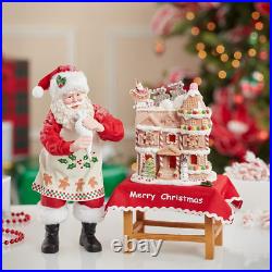 Kurt Adler 10.5-Inch Battery-Operated Fabriche Santa Decorating LED Gingerbread