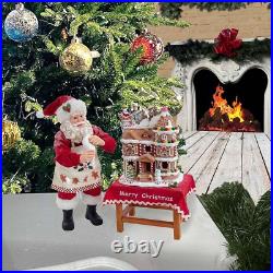 Kurt Adler 10.5-Inch Battery-Operated Fabriche Santa Decorating LED Gingerbread