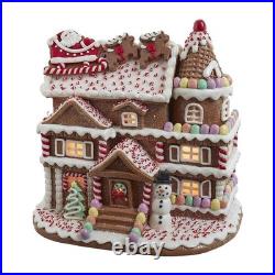 Kurt Adler 10-inch Pre-Lit Gingerbread House with Santa