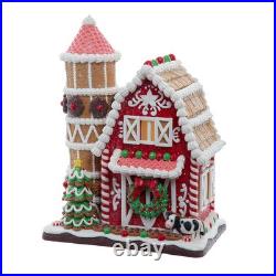 Kurt Adler Christmas Farm Battery Operated LED Gingerbread Barn GBJ0057