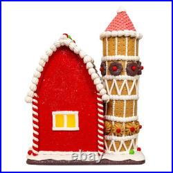 Kurt Adler Christmas Farm Battery Operated LED Gingerbread Barn GBJ0057