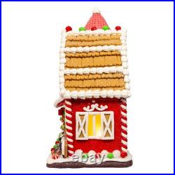 Kurt Adler Christmas Farm Battery Operated LED Gingerbread Barn GBJ0057
