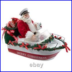 Kurt Adler Fabriche Boat Captain Santa Figurine 8 Inch Multicolor FA0191