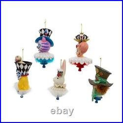 Kurt Adler Hollywood Hats Alice in Wonderland Resin Ornament 6.25 Set of 5 K65