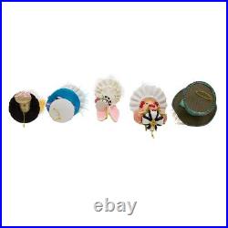 Kurt Adler Hollywood Hats Alice in Wonderland Resin Ornament 6.25 Set of 5 K65