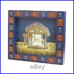 Kurt Adler J3767 Wooden Nativity Advent Calendar 24 Magnetic Pieces Figures