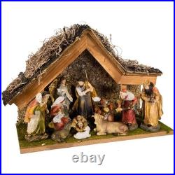 Kurt Adler Nativity Set with Stable and 10 Figures 12-Inch