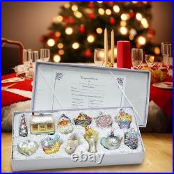 Kurt Adler Noble Gems Bride’s Glass Tree Box Set of 12