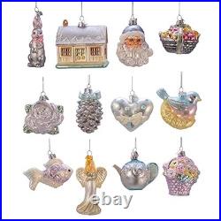 Kurt Adler Noble Gems Bride's Glass Tree Box Set of 12