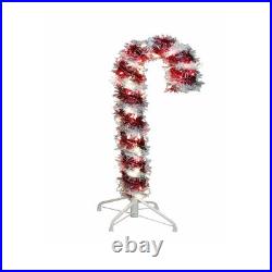 Kurt Adler Tinsel Candy Can Lighted Christmas Plastic Decoration, Red/White, 4