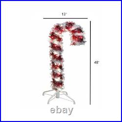 Kurt Adler Tinsel Candy Can Lighted Christmas Plastic Decoration, Red/White, 4 Kurt Adler Tinsel Candy Can Lighted Christmas Plastic Decoration, Red/White, 4