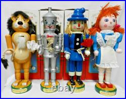 Kurt Adler WIZARD OF OZ Lion Scarecrow Tin Man Dorothy 14 Nutcrackers Set 4 Vtg