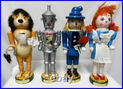 Kurt Adler WIZARD OF OZ Lion Scarecrow Tin Man Dorothy 14 Nutcrackers Set 4 Vtg
