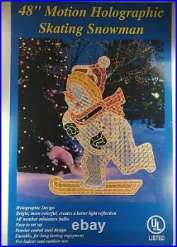 LARGE 48 Holographic Lighted Snowman Outdoor Display VTG Christmas Decor