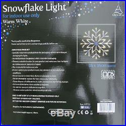 LARGE FESTIVE WARM GLOW WHITE SNOWFLAKE LIGHT XMAS CHRISTMAS LED LIGHT