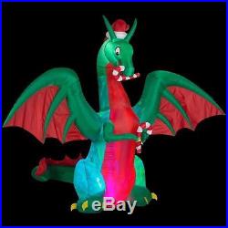 LAST ONE! NEW in Box 9′ Christmas Dragon w Candy Canes Inflatable Airblown Yard