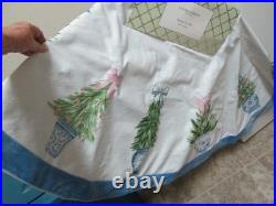 LAURA ASHLEY 56in Chinoiserie Trees Tree Skirt & Matching Table Runner/NEW