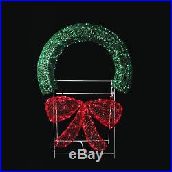 LB International 48 Lighted Crystal 3-D Outdoor Christmas Wreath Decor