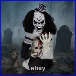 LEADZM 1.8 FT Pumpkin Man with Hat, Red Lights for Eyes