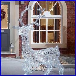 LED 1.4M Christmas Reindeer Snow Decoration Acrylic White Outdoor Garden lights