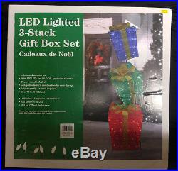 LED 3-Stack Gift Box Set Christmas Decoration