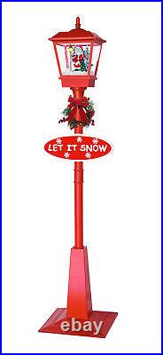 LED 71in Red Outdoor Musical Snowing Christmas Decoration Lamp