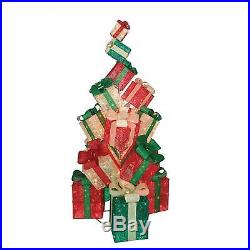 LED Christmas Holiday Lighted Twinkling 18-Present GIFT BOX TOWER Yard Decor