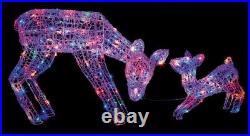 LED Christmas Reindeer & Baby Snow Decoration Plug In Outdoor Garden Xmas Lights