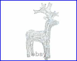 LED Christmas Reindeer Snow Decoration Acrylic Plug In Outdoor Garden Light Up