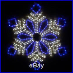 LED Christmas Rope Light Snowflake Blue White Diamond Flower Outdoor Decoration