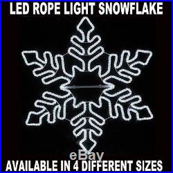 LED Christmas Rope Light Snowflake Pure White Color 4 Different Sizes