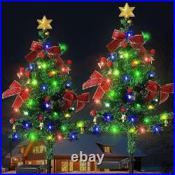 LED Christmas Tree Solar Lights Stake Lamp Path Garden Outdoor Multi-Xmas Decors
