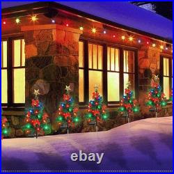 LED Christmas Tree Solar Lights Stake Lamp Path Garden Outdoor Multi-Xmas Decors