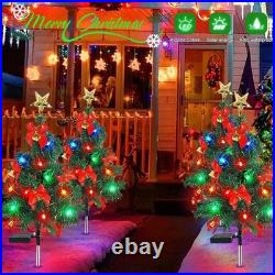 LED Christmas Tree Solar Lights Stake Lamp Path Garden Outdoor Multi-Xmas Decors