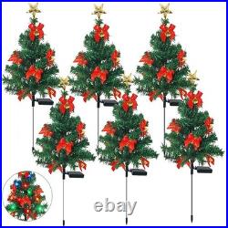 LED Christmas Tree Solar Lights Stake Lamp Path Garden Outdoor Multi-Xmas Decors