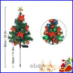 LED Christmas Tree Solar Lights Stake Lamp Path Garden Outdoor Multi-Xmas Decors