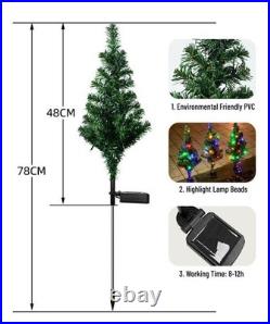 LED Christmas Tree Solar Lights Stake Lamp Path Garden Outdoor Multi-Xmas Decors