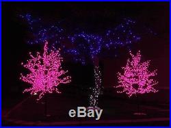 LED Christmas artificial cherry blossom tree light 6.5ft height 1152LEDs purple