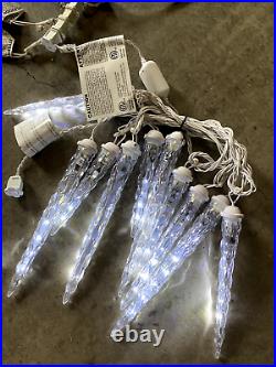 LED Cool White Icicle String Lights (12)