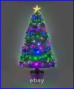 LED Fibre Optic Christmas Tree Remote Controlled Pre-lit Xmas Decorations Decor