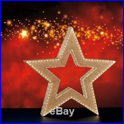 LED Gold Tinsel Star 366 Lights Indoor Outdoor Xmas Decoration 3ft 5 104.1cm