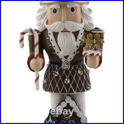 LED Lighted Gingerbread Nutcracker Musical Christmas Snow Globe 17.5