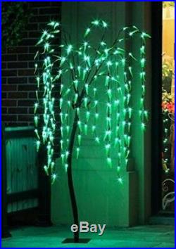 LED Lighted Weeping Willow Tree 5.5 ft Adjustable 200 Lights Holiday Party Decor