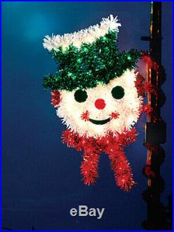 LED Municipal Pole Mounted Snowboy Face Snowman Head Christmas City Street Decor