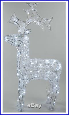 LED Outdoor Christmas Acrylic Reindeer Cool White 120cm