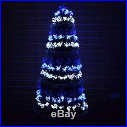 LED Pre lit Christmas tree Fiber Optic Xmas Lights Up Home Decor 6FT 180CM UK
