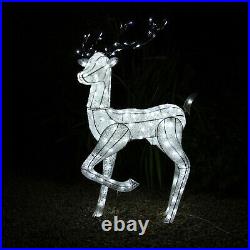 LED Rentier Hirsch 1,2m Reh 61cm Deko Weihnachten Garten Außen beleuchtet Advent