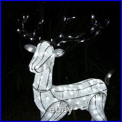 LED Rentier Hirsch Weihnachtsdeko Außen Weihnachten beleuchtet Timer Advent 1,2m